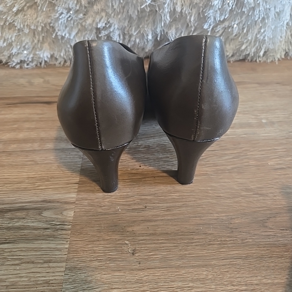 Clarks Artisan Boots Womens 10 Rosalyn Ankle Booties Heels 82995 Green Leather - Picture 3 of 6